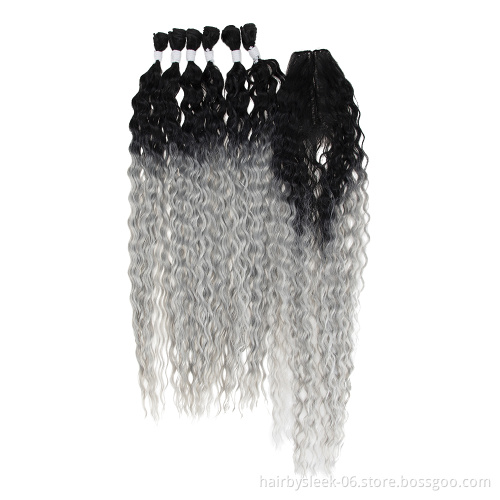 The highest sales in Russia Long Curly Wave Twist Crochet Hair Loose Deep Wave Hair Bundles Extensions Synthetic Braiding Hair
